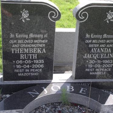 NJOBE Thembeka Ruth 1935-2006 :: NJOBE Ayanda Jacqueline 1963-2007