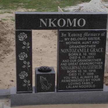 NKOMO Nontozanele Grace 1933-2011 :: NKOMO Nomakhosazana Gertrude 1916-1999