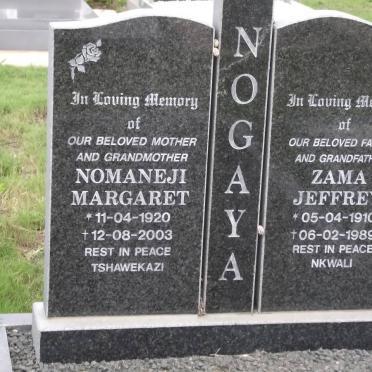 NOGAYA Zama Jeffrey 1910-1989 &amp; Nomaneji Margaret 1920-2003