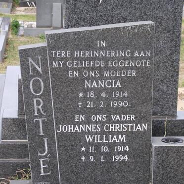 NORTJE Hermiena Nancia 1914-1990 &amp; Johannes Christian William 1914-1994