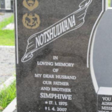 NOTSHULWANA Simphiwe 1975-2007