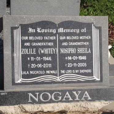 NOGAYA Gladstone Zolile 1946-2011 &amp; Nosipho Sheila 1946-2005