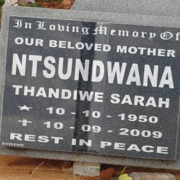 NTSUNDWANA Thandiwe Sarah 1950-2009