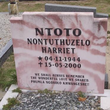 NTOTO Nontuthuzelo Harriet 1944-2000