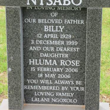 NTSABO Billy 1929-1999 :: NTSABO Hluma Rose 2006-2006