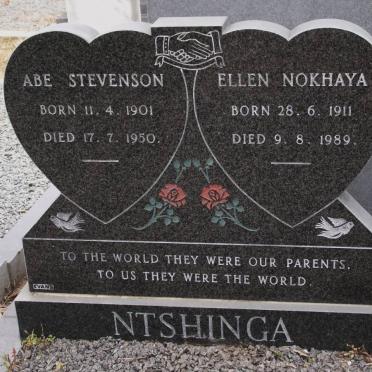 NTSHINGA Abe Stevenson 1901-1950 &amp; Ellen Nokhaya 1911-1989