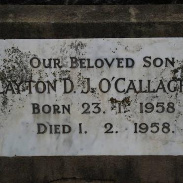 O'CALLAGHAN Layton D.J. 1958-1958