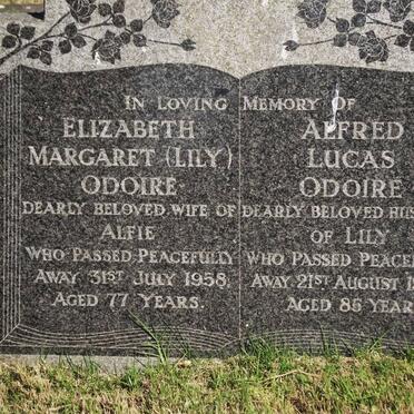 ODOIRE Alfred Lucas -1967 &amp; Elizabeth Margaret -1958
