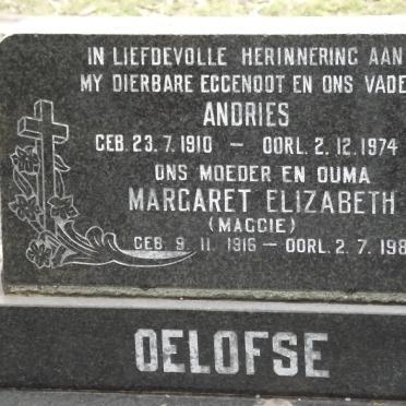 OELOFSE Andries 1910-1974 &amp; Margaret Elizabeth 1916-1988