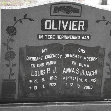OLIVIER Louis P.J. 1912-1972 :: ROACH Anna S. nee HILL formerly OLIVIER 1915-2003