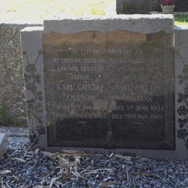 OLSSON Karl Gustaf 1894-1963 &amp; Amy Helen 1904-1969