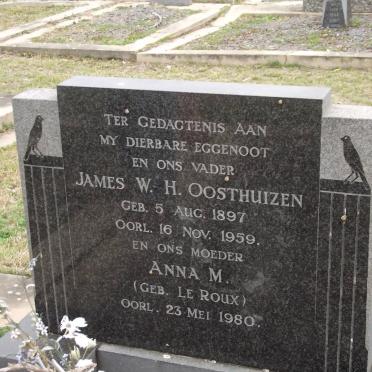 OOSTHUIZEN James W.H. 1897-1959 &amp; Anna M. LE ROUX -1980