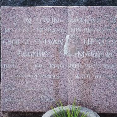 PADBURY George Sylvan -1956 &amp; Hester Margaret -1957