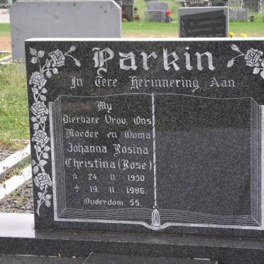 PARKIN Johanna Rosina Christina 1930-1986