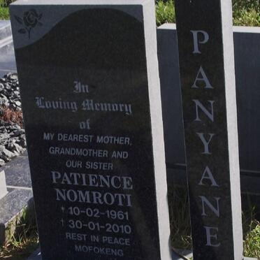 PANYANE Patience Nomroti 1961-2010