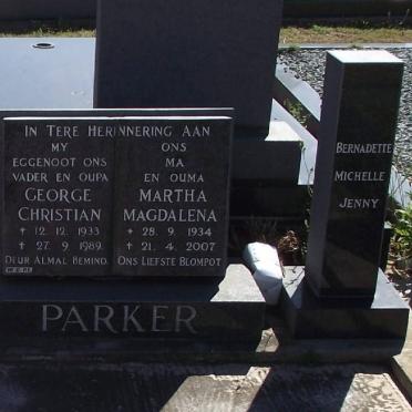 PARKER George Christian 1933-1989 &amp; Martha Magdalena 1934-2007