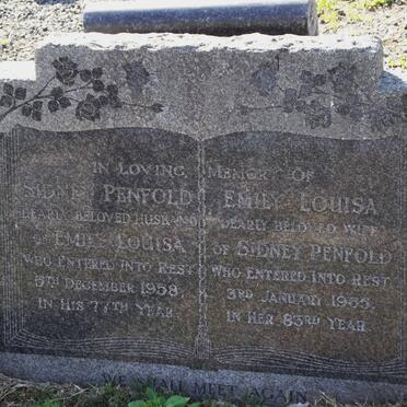 PENFOLD Sidney -1958 &amp;  Emily Louisa -1965