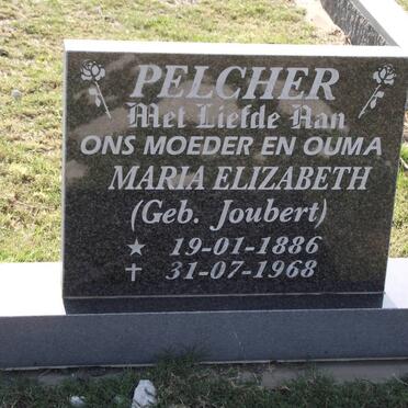 PELCHER Maria Elizabeth nee JOUBERT 1886-1968