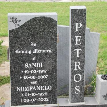 PETROS Sandi 1917-2007 &amp; Nomfanelo 1926-2002