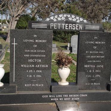 PETTERSEN Hector William Arthur 1906-1981 &amp; Bertha Jane 1905-1976