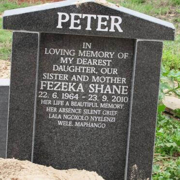 PETER Fezeka Shane 1964-2010