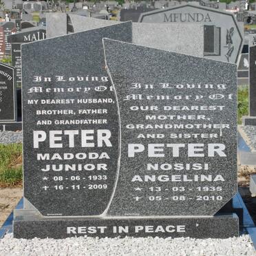 PETER Madoda Junior 1933-2009 &amp; Nosisi Angelina 1935-2010