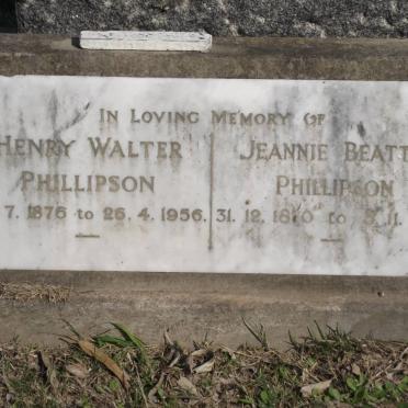 PHILLIPSON Henry Walter 1876-1956 &amp; Jeannie Beattie 1870-1967