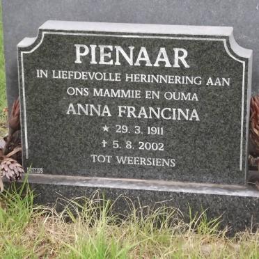 PIENAAR Anna Francina 1911-2002