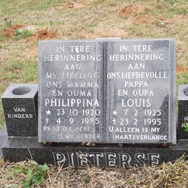 PIETERSE Philippina 1920-1985 &amp; Louis 1925-1995