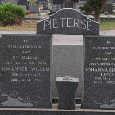 PIETERSE Johannes Willem 1908-1973 &amp; Johanna Susanna Lizya 1918-2005