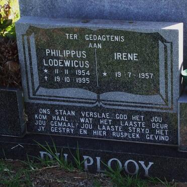 PLOOY Philippus Lodewicus, du 1954-1995 &amp; Irene 1957-