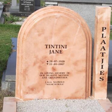 PLAATJIES Tintini Jane 1920-2007