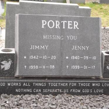 PORTER James Leonard 1942-1998 &amp; Jeanette Frances 1940-1999