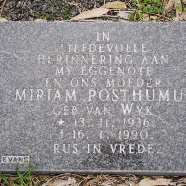POSTHUMUS Miriam nee VAN WYK 1936-1990