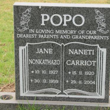 POPO Naneti Carriot 1920-2004 &amp; Jane Nonkathazo 1927-1999