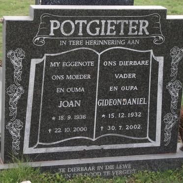 POTGIETER Gideon Daniel 1932-2002 &amp; G.A.D. 1936-2000