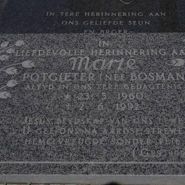 POTGIETER Marie nee BOSMAN 1960-1992