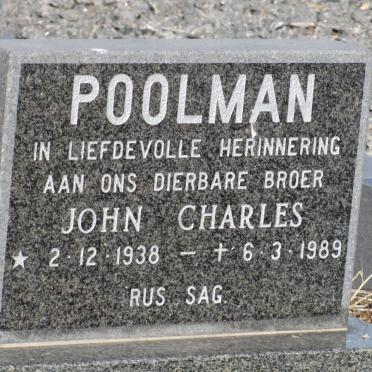 POOLMAN John Charles 1938-1989