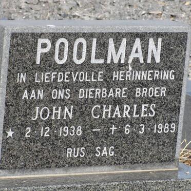 POOLMAN John Charles 1938-1989