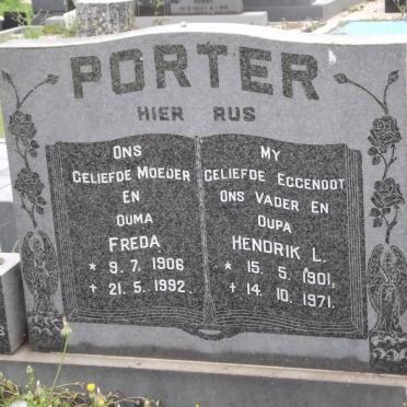 PORTER Hendrik L. 1901-1971 &amp; Freda 1906-1992