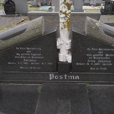 POSTMA Adrianus 1902-1975 &amp; Erica Johanna 1905-1986