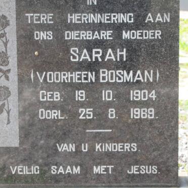 PREEZ Sarah, du formerly BOSMAN 1904-1969