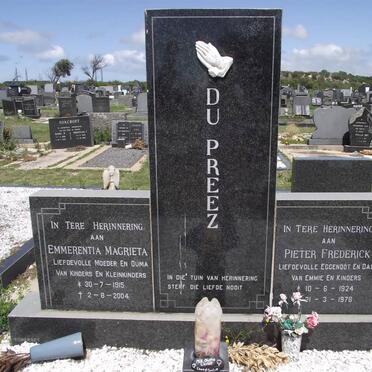 PREEZ Emmerentia Magrieta, du 1915-2004 &amp; Pieter Frederick 1924-1978