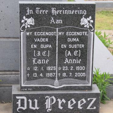 PREEZ J.C., du 1925-1987 &amp; A.C. 1930-2005
