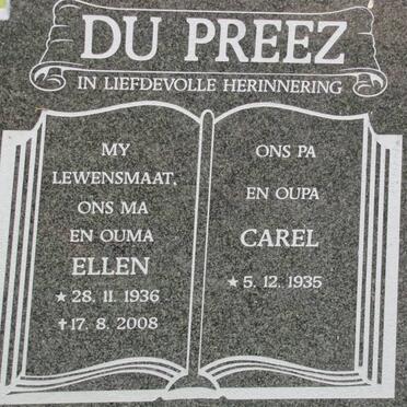 PREEZ Carel, du 1935- &amp; Ellen 1936-2008