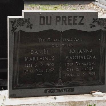 PREEZ Daniel Marthinus, du 1902-1962 &amp; Johanna Magdalena DRINKROW 1908-1969