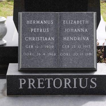 PRETORIUS Hermanus Petrus Christiaan 1909-1969 &amp; Elizabeth Johanna Hendrina 1915-1981