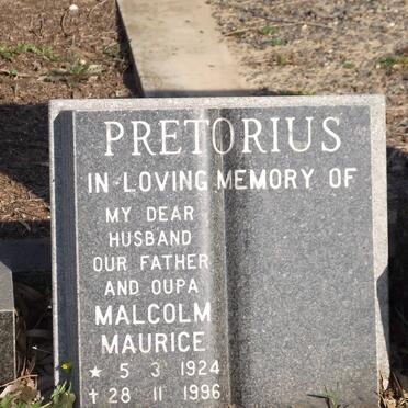 PRETORIUS Malcolm Maurice 1924-1996