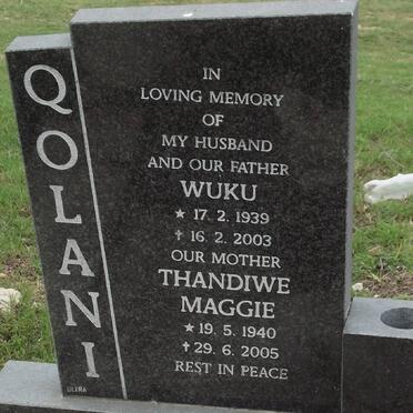 QOLANI Wuku 1939-2003 &amp; Thandiwe Maggie 1940-2005