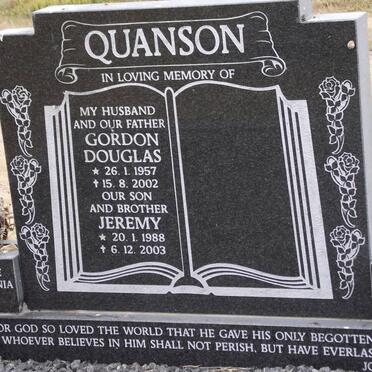 QUANSON Gordon Douglas 1957-2002 :: QUANSON Jeremy 1988-2003